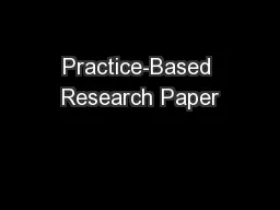 Practice-Based Research Paper