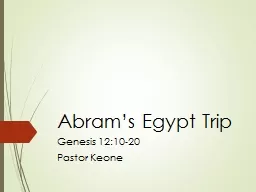 Abram’s Egypt Trip