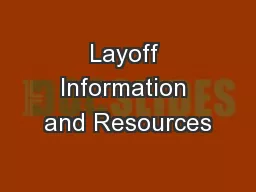 Layoff Information and Resources