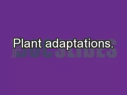 Plant adaptations.