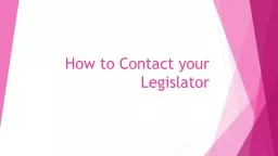 How to Contact your Legislator