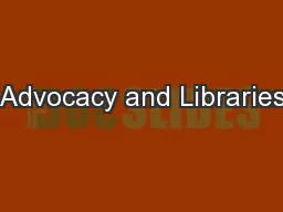 Advocacy and Libraries