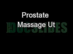 Prostate Massage Ut