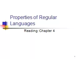 1 Properties of Regular Languages