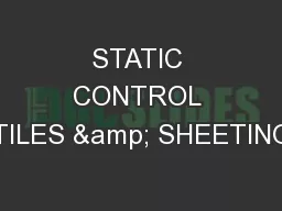 STATIC CONTROL TILES & SHEETING