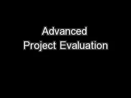 Advanced Project Evaluation
