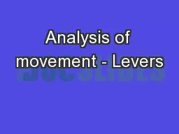 Analysis of movement - Levers