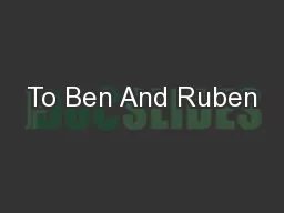 To Ben And Ruben
