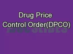 Drug Price Control Order(DPCO)