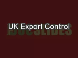 UK Export Control