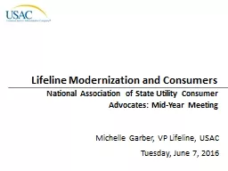 Lifeline Modernization and Consumers