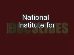 National Institute for