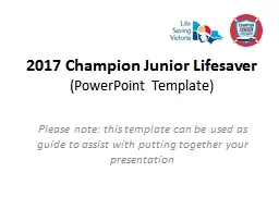 2017 Champion Junior Lifesaver