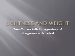 Lightness and Weight