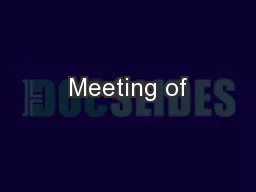 Meeting of