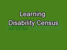 Learning Disability Census