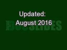Updated: August 2016