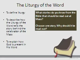 The Liturgy of the Word