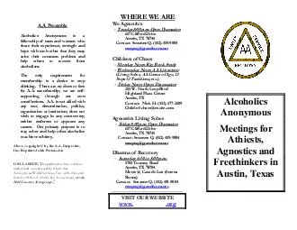 Alcoholics Anonymous Meetings for Athiests Agnostics a
