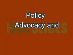 Policy Advocacy and