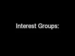 Interest Groups: