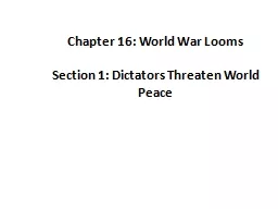 Chapter 16: World War Looms
