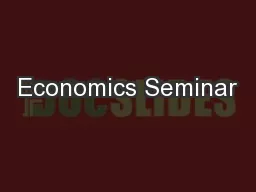 Economics Seminar