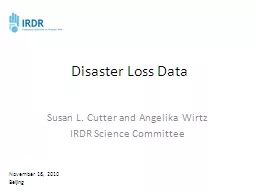 Disaster Loss Data