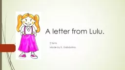 A letter from Lulu.