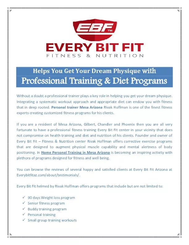 Affordable Personal Training in Mesa Arizona