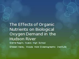 The Effects of Organic Nutrients on Biological Oxygen Deman