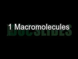 1 Macromolecules