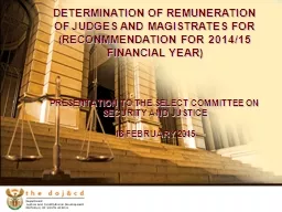 DETERMINATION OF REMUNERATION OF JUDGES AND MAGISTRATES FOR