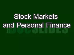 Stock Markets and Personal Finance