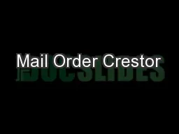 Mail Order Crestor