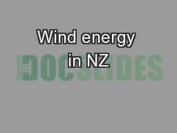 Wind energy in NZ