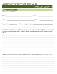 RANSOM COUNTY APPLICATION FORM AGRICULTURALIST OF T HE