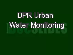 DPR Urban Water Monitoring
