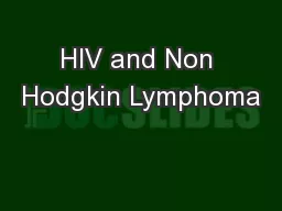 HIV and Non Hodgkin Lymphoma