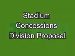 Stadium Concessions Division Proposal