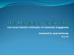 The Mangle of Parsimony