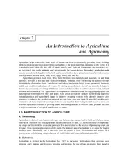Chapter An Introduction to Agriculture and Agronomy Ag