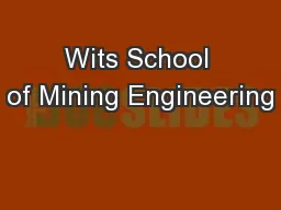 Wits School of Mining Engineering