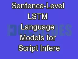 Using Sentence-Level LSTM Language Models for Script Infere