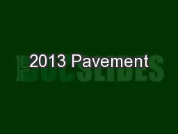 2013 Pavement