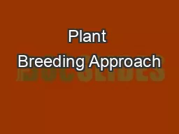Plant Breeding Approach