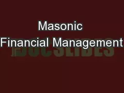 Masonic Financial Management