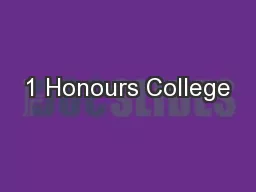 1 Honours College