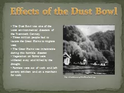 Effects of the Dust Bowl