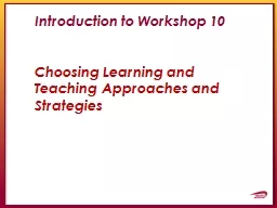 Introduction to Workshop 10